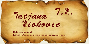Tatjana Mioković vizit kartica